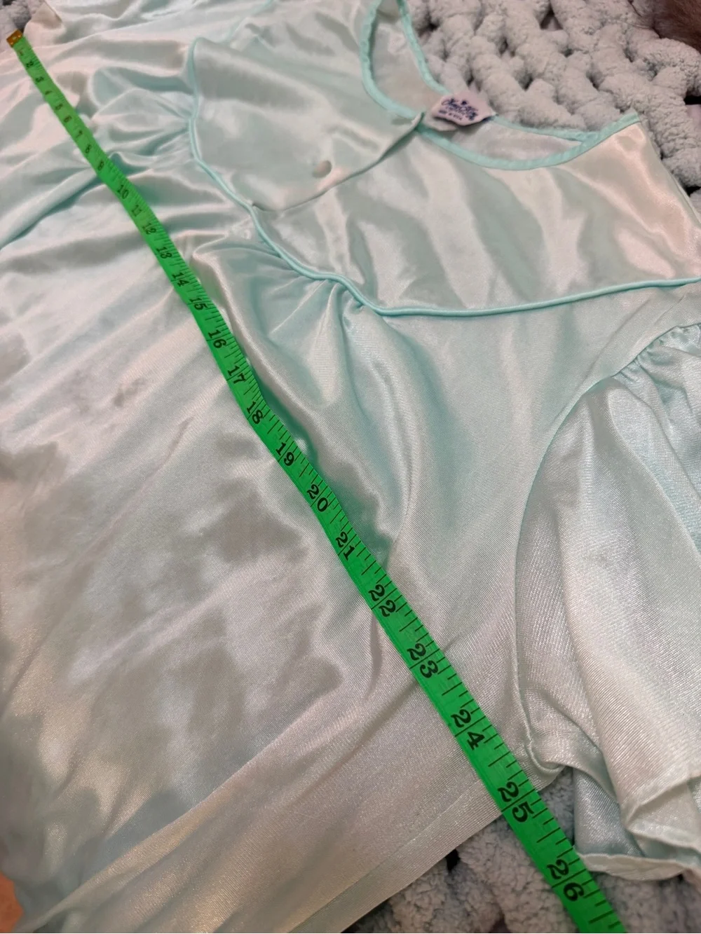 Vintage Nancy King Soft Mint Green Short-Sleeve Nightgown 1X